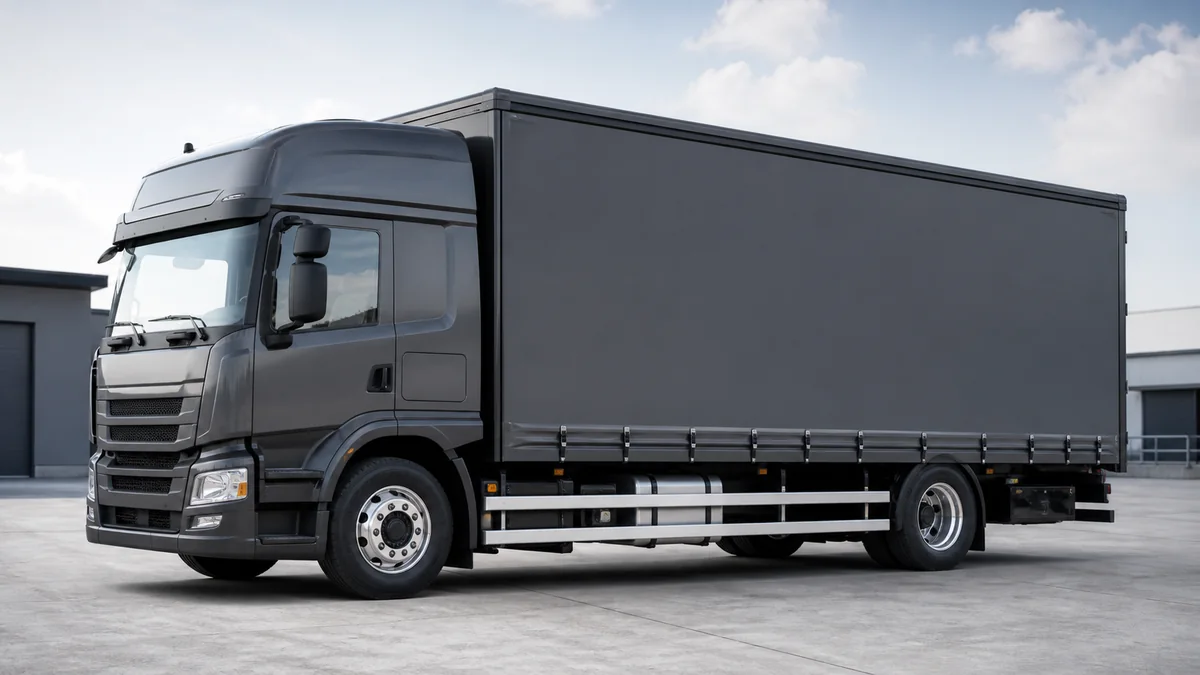 Camión de carga con aros comerciales de servicio pesado
