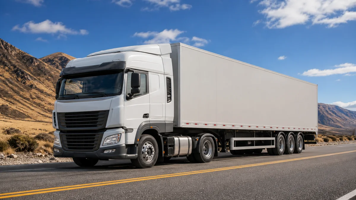 Camión con trailer para transporte de ruta pesada