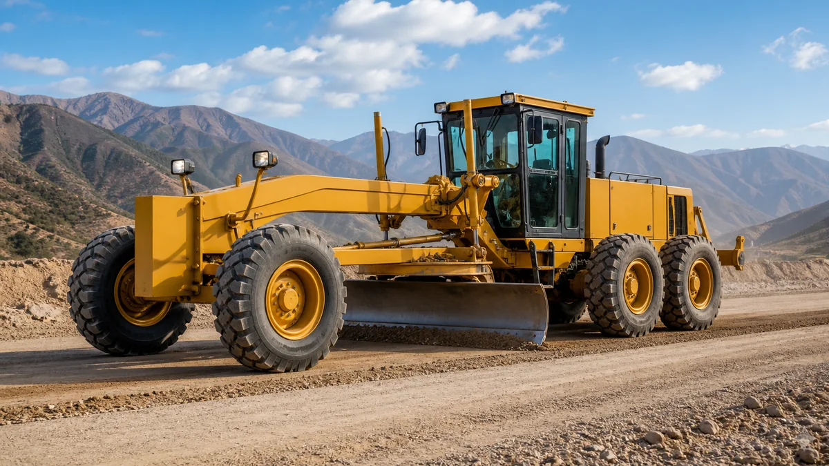 Motoniveladora equipada con llantas para trabajo OTR