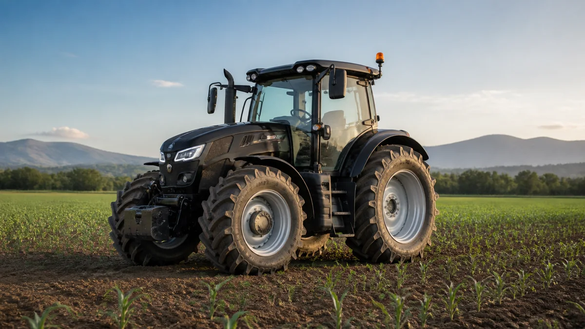 Tractor agrícola equipado con llantas de alto agarre